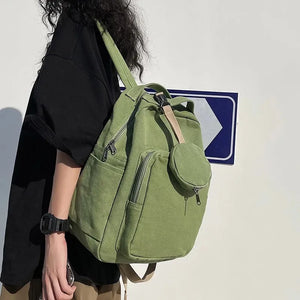 Schoolbag Female Canvas College Student Backpack