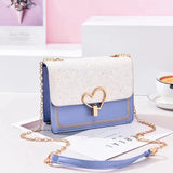 Sequined Women's Shoulder Bag Chain Peach Heart Lock Lady Bag