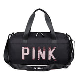 Pink Gym Bag with Shoe Compartment Waterproof Sport Bags for Fitness Training