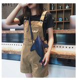 Shark Shape Messenger Bag Pu Leather Shoulder Bag Cartoon Small Bag