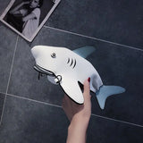 Shark Shape Messenger Bag Pu Leather Shoulder Bag Cartoon Small Bag