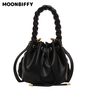 Pleated Shoulder Bag with Crossbody Strap