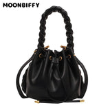 Pleated Shoulder Bag with Crossbody Strap