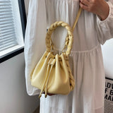 Pleated Shoulder Bag with Crossbody Strap