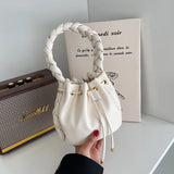 Pleated Shoulder Bag with Crossbody Strap
