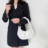 Women's Pleated PU Leather Shoulder Bag Tote