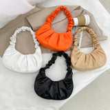 Women's Pleated PU Leather Shoulder Bag Tote