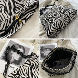 Leopard Shoulder Bag Women Large Capacity Canvas Handbag