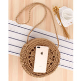 Mori Style Round Straw Shoulder Bag