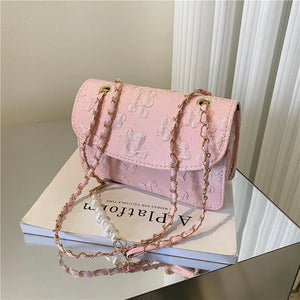 Retro Applique Crossbody Bag for Women