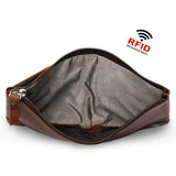 Men's Leather Wallet Clutch Bag Anti-magnetic Purse