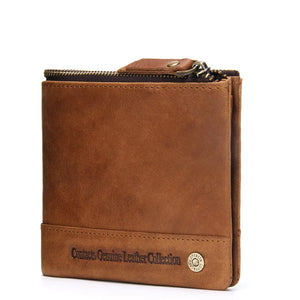 Men's Leather Wallet Clutch Bag Anti-magnetic Purse