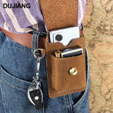 Men's Leather Waist Bag Crazy Horse Cowhide Pouch Pack