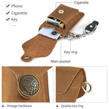 Men's Leather Waist Bag Crazy Horse Cowhide Pouch Pack