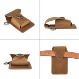 Men's Leather Waist Bag Crazy Horse Cowhide Pouch Pack