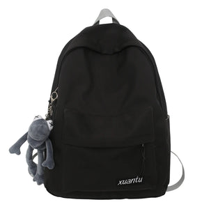 Solid Waterproof Women Backpack for Teenage Girls