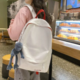 Solid Waterproof Women Backpack for Teenage Girls