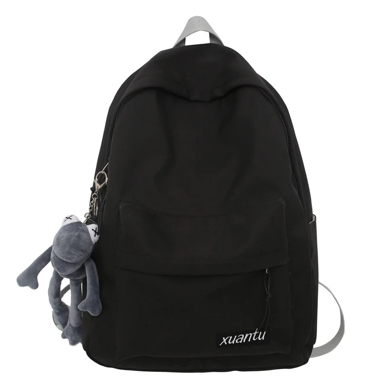 Solid Waterproof Women Backpack for Teenage Girls