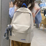 Solid Waterproof Women Backpack for Teenage Girls