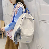 Solid Waterproof Women Backpack for Teenage Girls