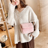 Retro Single PU Leather Shoulder Bag Messenger Bag Chain Lamb Wool Bag