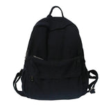 Solid Canvas College Student Backpack for Teenage Girl