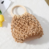 Round Shape Top-Handle Small Bag Purse Hollow Out Handbags Totes