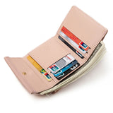 Retro Flower Short Purse Tri-Fold Wallet
