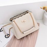 Women's Sweet Bow Shoulder Bag Autumn Casual Small Square Bag
