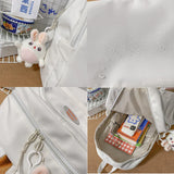 Simple Teenage Girl Backpack Solid Women Student Schoolbag