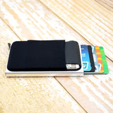 Slanke Aluminium RFID Portemonnee Met Elasticiteit Terug Pouch