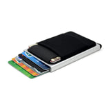 Slanke Aluminium RFID Portemonnee Met Elasticiteit Terug Pouch