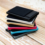 Slanke Aluminium RFID Portemonnee Met Elasticiteit Terug Pouch