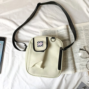 Small Canvas Crossbody Bag for Women Korea Mini Lady Shoulder Messenger Bags