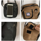 Small Canvas Crossbody Bag for Women Korea Mini Lady Shoulder Messenger Bags