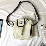 Small Canvas Crossbody Bag for Women Korea Mini Lady Shoulder Messenger Bags
