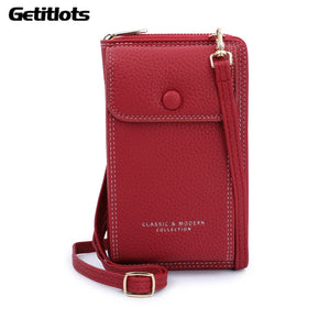 Women Mini Matte Leather Crossbody Bag Lady Phone Purse Handbag