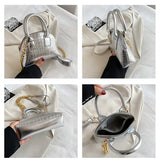Bright Finish Leather Shell Bag Chain Crossbody Women's Bag