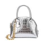 Bright Finish Leather Shell Bag Chain Crossbody Women's Bag