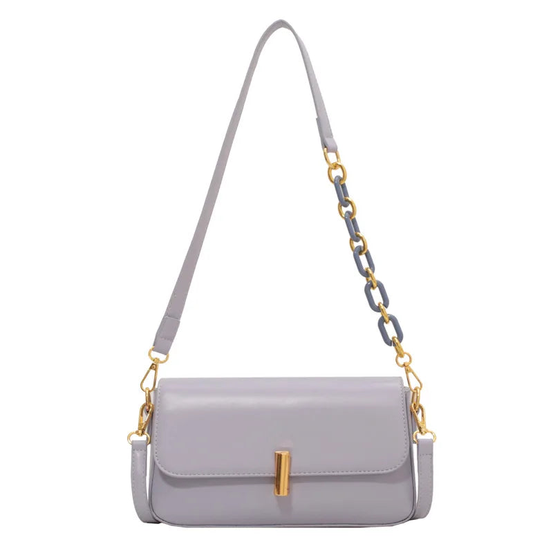 Women's Small Flap Shoulder Bag Pu Leather Crossbody High Solid Casual Handbag