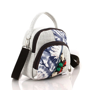 Small Fresh Messenger Bag Three-dimensional Woven Cotton Linen Portable