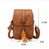 PU Leather Shoulder Bag Crossbody Tassel Purse Mini Messenger