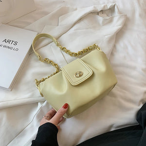 Women's Soft PU Leather Crossbody Bag w/ Chain Strap