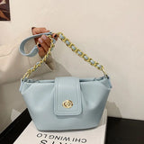 Women's Soft PU Leather Crossbody Bag w/ Chain Strap
