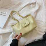 Women's Soft PU Leather Crossbody Bag w/ Chain Strap