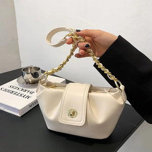 Women's Soft PU Leather Crossbody Bag w/ Chain Strap