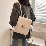 Women's Small Pu Leather Backpack for Teens School Travel