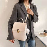 Women's Small Pu Leather Backpack for Teens School Travel