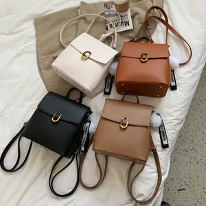 Women's Small Pu Leather Backpack for Teens School Travel