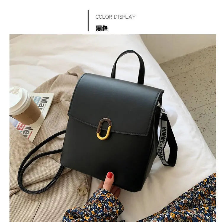 Women's Small Pu Leather Backpack for Teens School Travel